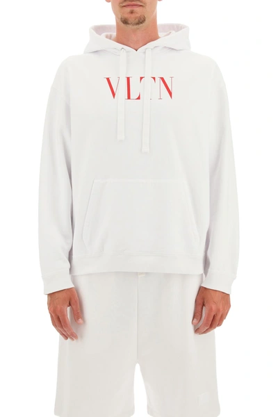 Shop Valentino Jersey Sweatshirt With Vltn Logo In White