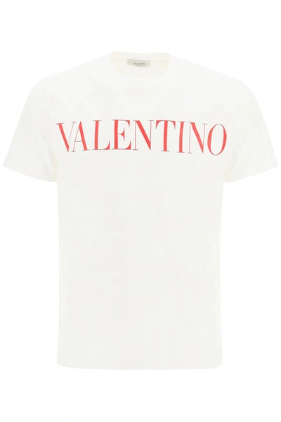 Shop Valentino T-shirt Camouflage In White