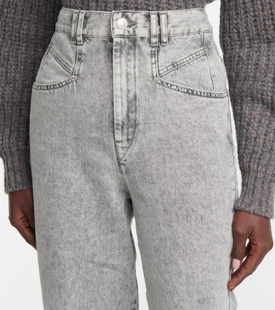 Shop Isabel Marant Dilali High-rise Straight Cropped Jeans In Grey