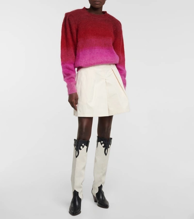 Isabel Marant Étoile Deniza Ombré Mohair And Wool-blend Sweater In Red