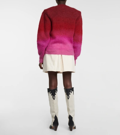 Isabel Marant Étoile Deniza Ombré Mohair And Wool-blend Sweater In Red