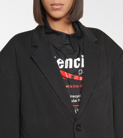 Shop Balenciaga Cotton Jersey Blazer In Black