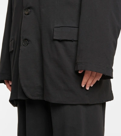 Shop Balenciaga Cotton Jersey Blazer In Black