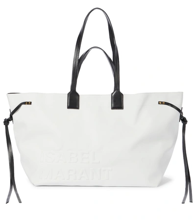 Shop Isabel Marant Wydra Faux Leather Tote In White
