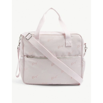 Shop Kenzo Logo-print Recycled-canvas Changing Bag In Pale Pink