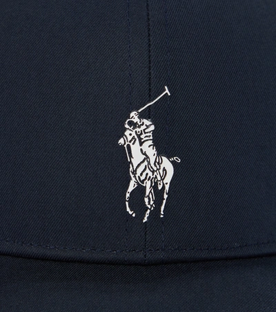 Shop Polo Ralph Lauren Logo Cotton-blend Cap In Blue