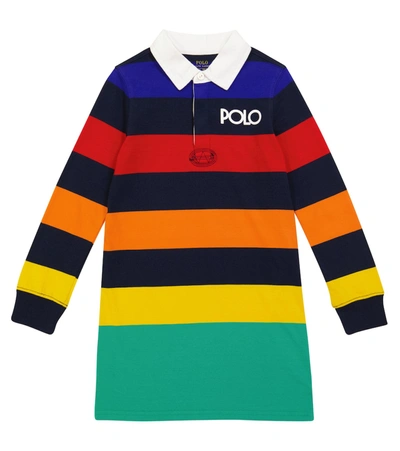 Shop Polo Ralph Lauren Logo Cotton Polo Dress In Multicoloured