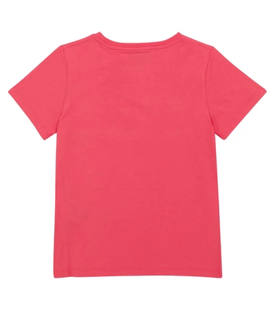 Shop Gucci Logo Cotton Jersey T-shirt In Pink