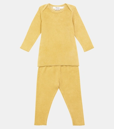 Bonpoint Baby Cotton-blend Top And Pants Set In Brown
