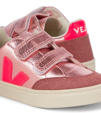 Shop Veja V-12 Leather Sneakers In Pink