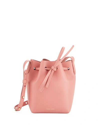 Shop Mansur Gavriel Mini Mini Calf Leather Bucket Bag In Pink