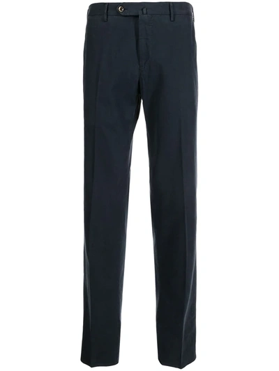 Shop Pt01 Slim-cut Twill Trousers In Blau
