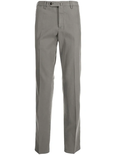 Shop Pt01 Slim-cut Twill Trousers In Grau