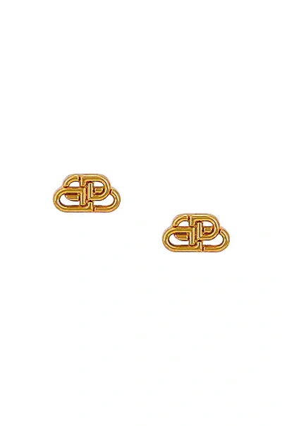 Shop Balenciaga Xs Bb Stud Earrings In Gold