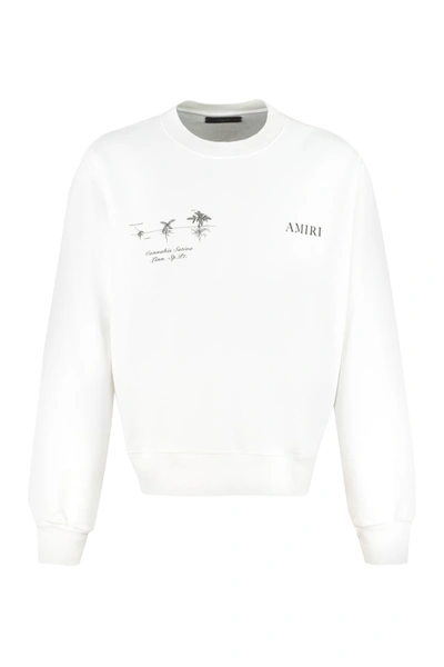 Shop Amiri Logo Print Crewneck Sweatshirt In White