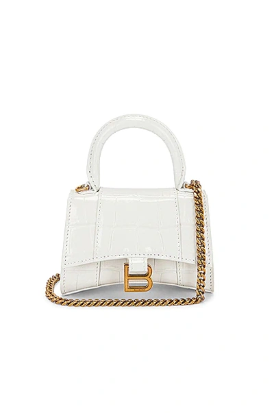Balenciaga Mini Hourglass Top Handle Bag In White | ModeSens