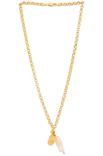 Shop Pamela Card Sacred + Profane Love Necklace In Gold & Pearl