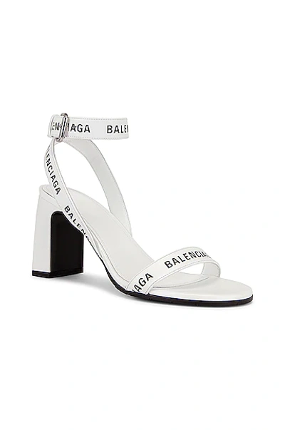 Shop Balenciaga Round Sandals In White & Black