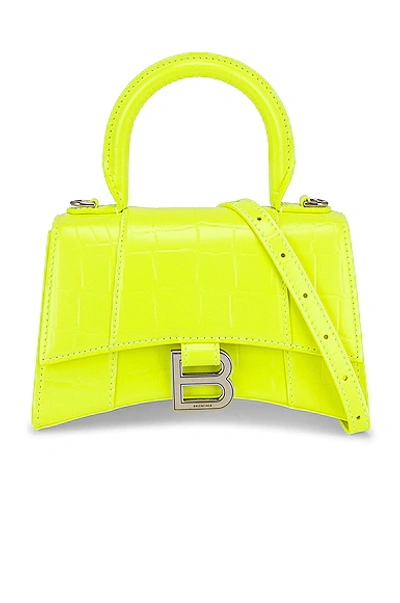 Balenciaga Xs Hourglass Top Handle Bag In Fluo Yellow | ModeSens