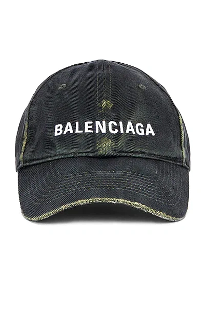 Shop Balenciaga Classic Cap In Dark Green & White