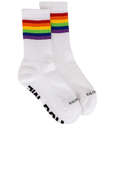 Shop Balenciaga Rainbow Fetish Socks In White