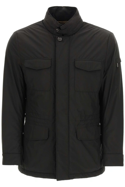 Shop Moorer Leonardo-stp Safari Down Jacket In Nero (blue)