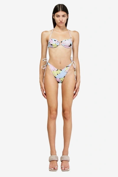 Reina Olga Blue Penny Floral Print Bikini Set In Multicolor