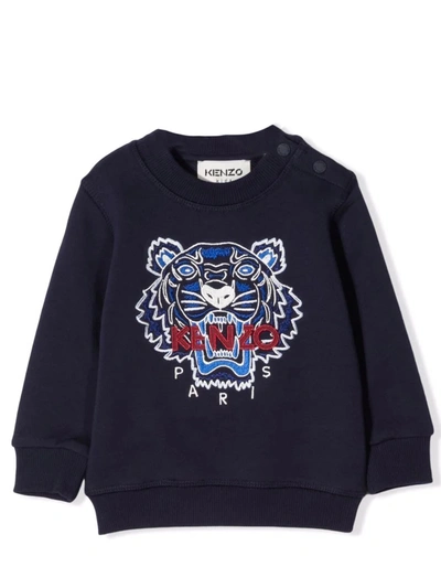 Shop Kenzo Baby Sweatshirt With Embroidery In Blu Elettrico