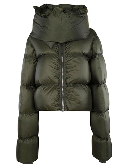 Shop Rick Owens Funnel Neck Jacket In Green