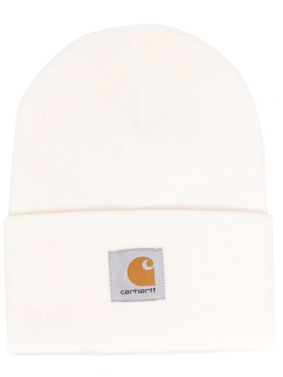 Carhartt Watch Hat Logo-patch Beanie In White | ModeSens