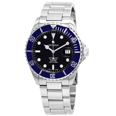Shop Grovana Diver Automatic Black Dial Mens Watch 1571.2135 In Black,blue,silver Tone