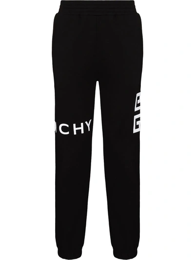 Shop Givenchy 4g Logo Tapered Trackpants In Schwarz