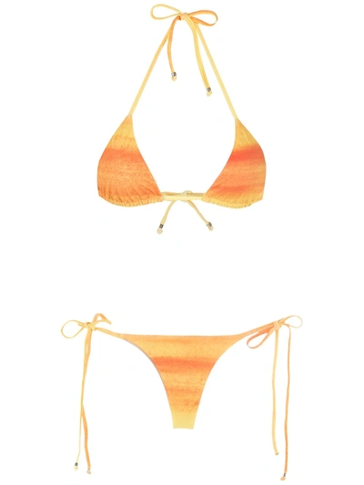 Shop Amir Slama Gradient-effect Bikini Set In Gelb