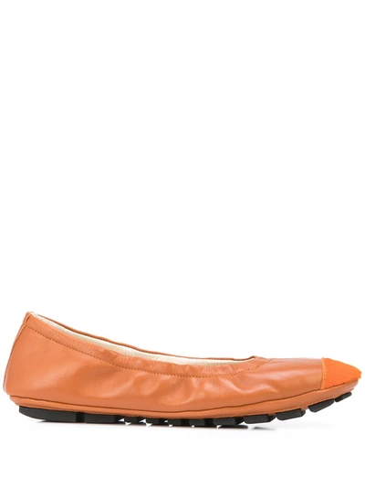 Shop Madison.maison Elasticated Ballerina Shoes In Orange