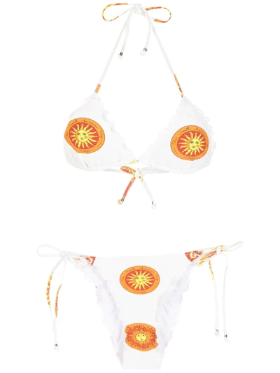 Shop Amir Slama Printed Bikini Set In Weiss