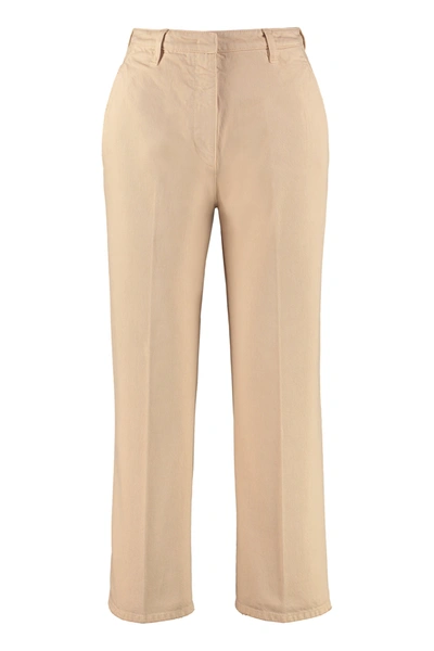 Shop Prada Cropped Wide In Beige