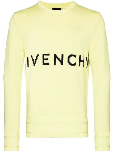 Shop Givenchy 4g Intarsia Knitted Logo Jumper In Gelb