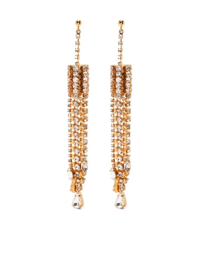 Shop Marni Crystal Drop Earrings In Gold