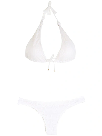 Shop Amir Slama Triangle Bikini Set In Weiss