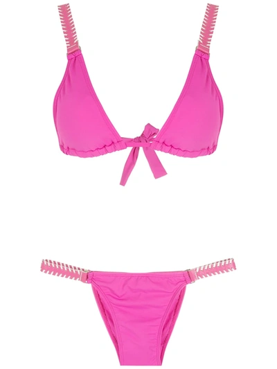 Shop Amir Slama Tie-fastening Triangle Bikini Set In Rosa