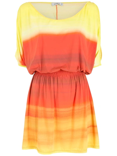 Shop Amir Slama Gradient Dress In Orange
