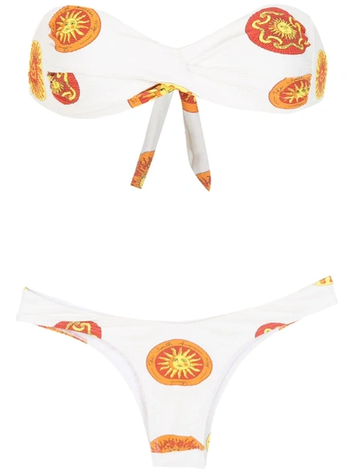 Shop Amir Slama Printed Bikini Set In Weiss