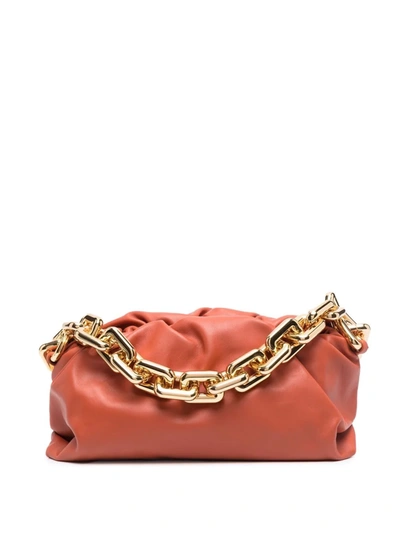 Shop Bottega Veneta Chain Pouch Shoulder Bag In Orange