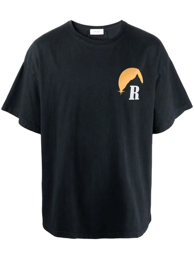 Shop Rhude Moonlight Cotton T-shirt In Schwarz