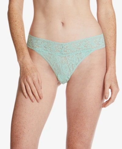 Shop Hanky Panky Women's Signature Lace Original Rise Thong In Mint Spring Green