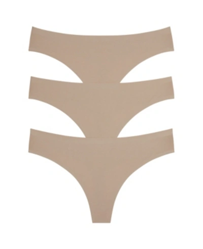 Shop Honeydew Women's Skinz Thong, Pack Of 3 In Nude