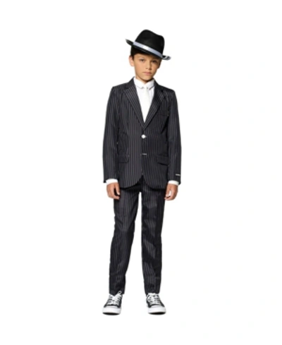 Suitmeister Big Boys Gangster Halloween Suit Including Blazer, Pants And Clip-on-tie In Black