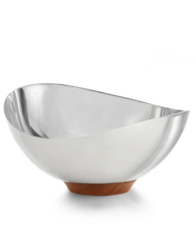 Shop Nambe Pulse Nut Bowl In Silver And Brown