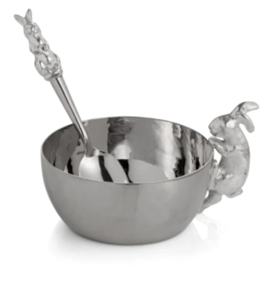 Shop Michael Aram Bunny Cup W/spoon In Silver