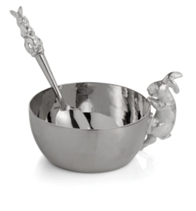 Michael Aram Bunny Cup With Spoon In Silver
